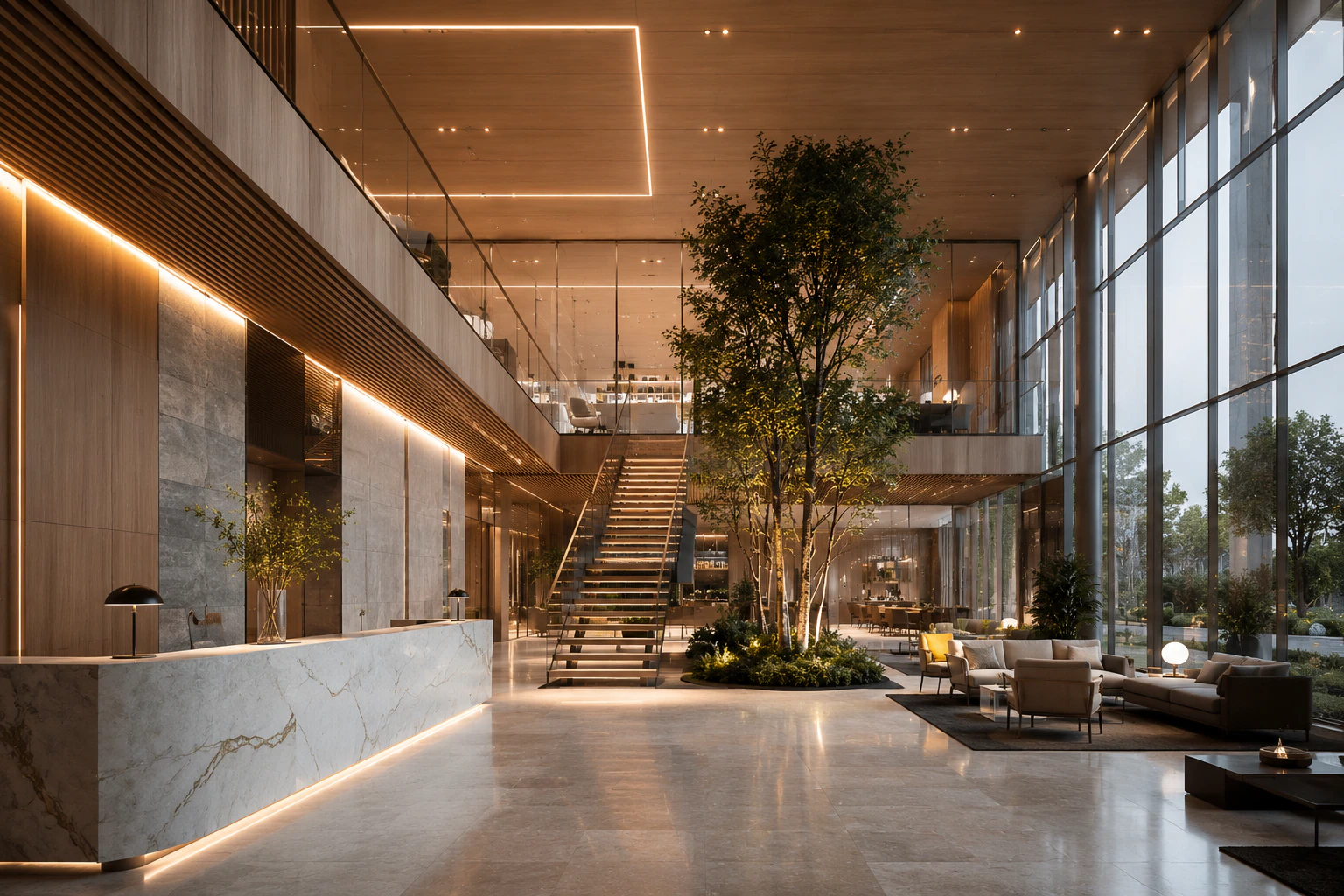 Modern office interior architecture concept
